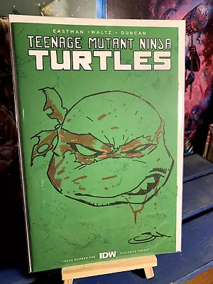 Buy Teenage Mutant Ninja Turtles #1 GREEN Blank Original RAPHAEL By SAJAD SHAH W/COA • 120£