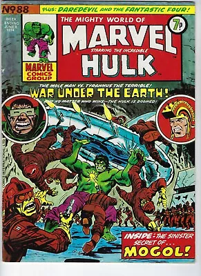 Buy MIGHTY WORLD OF MARVEL # 88 -Vintage UK Comic 8 Jun 1974- VG 4.0 Superheroes • 3.95£