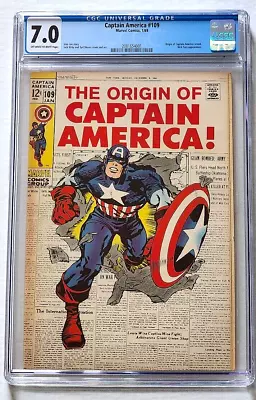 Buy Captain America #109 January 1969 The Origins Of Captain America CGC 7.0 Marvel • 159.90£