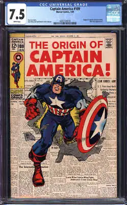 Buy Captain America #109 Cgc 7.5 White Pages // Origin Of Captain America Retold • 157.70£