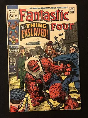 Buy Fantastic Four 91 5.5 Marvel 1969 The Thing Enslaved 1st Torgo Oq • 15.98£