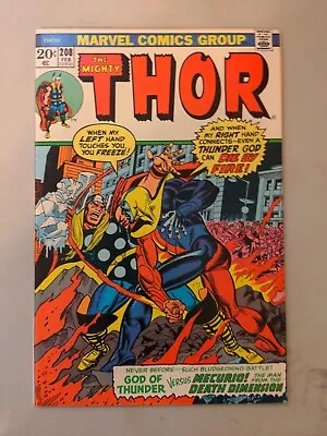 Buy Thor Volume 1 #208 February 1973 The Fourth-Dimensional Man Marvel Comic Book FN • 8£