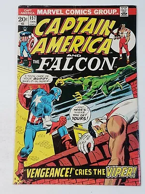 Buy Captain America 157 Marvel Comics Falcon 1st App Viper Bronze Age 1973 • 9.51£