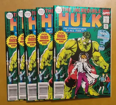 Buy The Incredible Hulk #393 (1992) Green Foil 30th Anniversary Newsstand Lot Of 5 • 15.80£