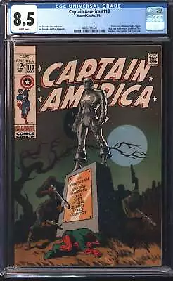 Buy Marvel Comics Captain America #113 5/69 CGC 8.5 White Pages • 179.12£