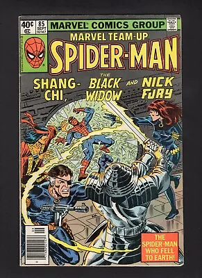 Buy Marvel Team-Up #85 Newsstand Spider-Man/Shang Chi/Widow Marvel Comics '79 FN • 3.22£
