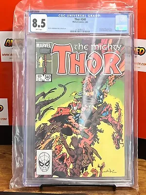 Buy Thor #340 CGC 8.5 VF+ Beta Ray Bill Appearance WHITE PAGES (1984) • 47.43£