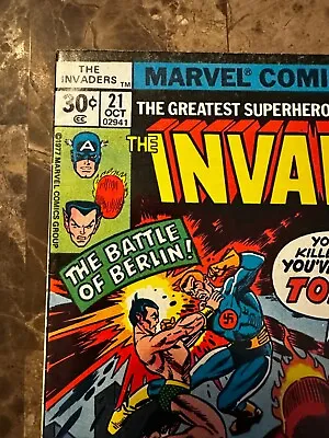 Buy Invaders #21 Gil Kane Cover Marvel Comics 1977 • 3.96£