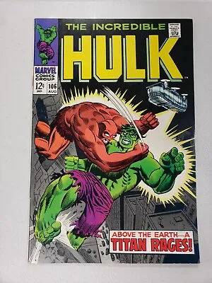 Buy Incredible Hulk #106 - 1968 - Death Of The Missing Link - Silver Age Key • 43.48£