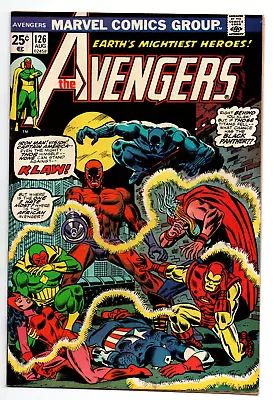 Buy Avengers #126 - Captain America - Iron Man - Black Panther Vs Klaw - 1974 -(-VF) • 11.92£