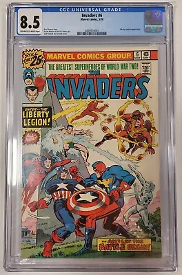 Buy Invaders #6 CGC 8.5+! 1976 Marvel! KEY Liberty Legion Appearance! Classic Kirby! • 86.97£