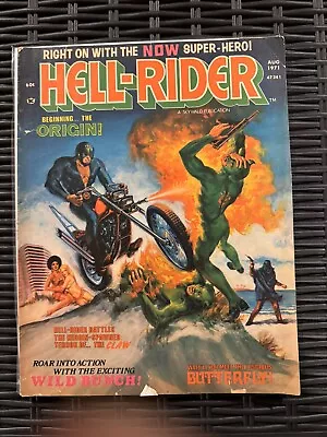 Buy HELL-RIDER #1 Aug 1971 Skywald Mag Ghost Rider Prototype First Butterfly & Brice • 114.64£