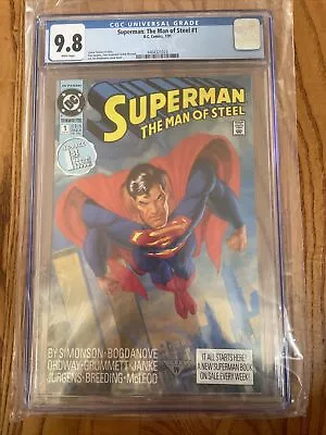Buy Superman The Man Of Steel 1 Cgc 9.8 DC 1991 WHITE Pg GREAT Cover NM MINT Jurgens • 55.96£