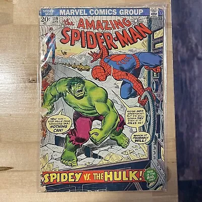 Buy The Amazing Spider-Man #119 1973 Spidey Vs The Hulk! • 56.04£