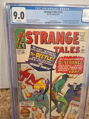 Buy Strange Tales #123 Cgc 9.0! Beetle, 1st Thor Crossover! White Pages!! • 965.13£