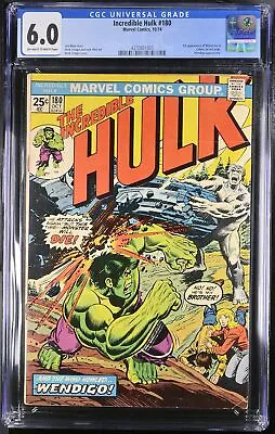 Buy Incredible Hulk #180 CGC FN 6.0 1st Cameo Appearance Of Wolverine! Marvel 1974 • 558.86£