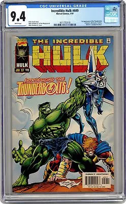 Buy Incredible Hulk #449 CGC 9.4 1997 4011702018 1st App. Thunderbolts • 140.75£