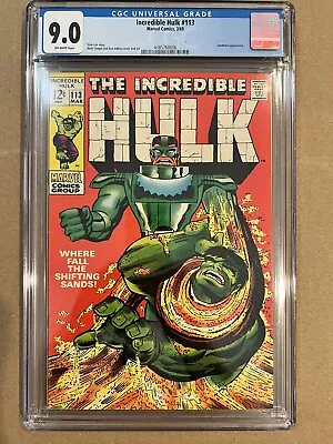 Buy Incredible Hulk #113 CGC 9.0 VF/NM Classic Sandman Cover, Fantastic Four App • 138.36£