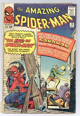 Buy Amazing Spider-Man 18 (GVG) Sandman! 1st Ned Leeds (Hobgoblin)! 1964 Marvel Y495 • 106.34£