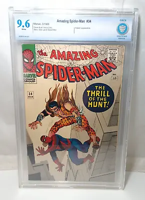 Buy Amazing Spider-Man #34 (1966) CBCS 9.6 Kraven Appearance White Pages Marvel • 1,918.85£