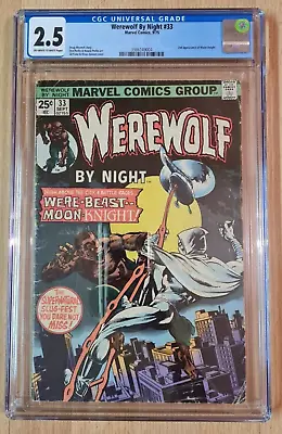 Buy 1975 Werewolf By Night 33 - 2nd Appearance Of Moon Knight - CGC Graded 2.5 • 227.46£