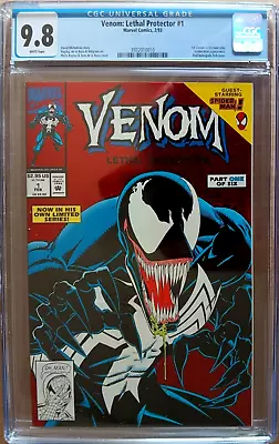 Buy VENOM: LETHAL PROTECTOR #1 CGC 9.8 White 1993 BAGLEY 1st Solo Red Holo-grafx • 94.34£