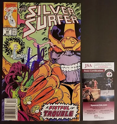 Buy STAN LEE Authentic Hand-Signed SILVER SURFER #44 1st Infinity Gauntlet (JSA COA) • 788.73£