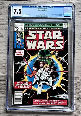 Buy WHITE PAGES STAR WARS #1 CGC 7.5 1st Print “A New Hope” Darth Vader 7/77 • 233.23£