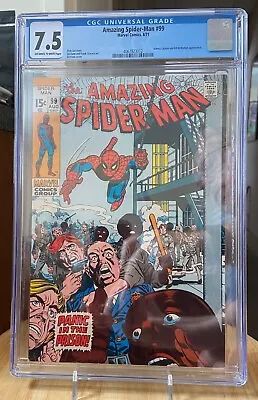 Buy Amazing Spider-Man #99 CGC 7.5 OW/W Johnny Caron Ed McMahon Stan Lee Gil Kane • 91.34£