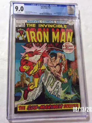 Buy Iron Man #54 1973 Cgc 9.0 White 1st Moondragon,classic Iron Man Vs Sub-mariner • 230.39£
