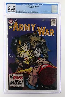 Buy Our Army At War #81 - DC 1959 CGC 5.5 Sgt. Rock Of Easy Co. Appears • 639.69£