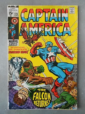 Buy CAPTAIN AMERICA #126 Marvel 1st Series June 1970 THE FALCON! Gene Colan G/VG • 4.35£