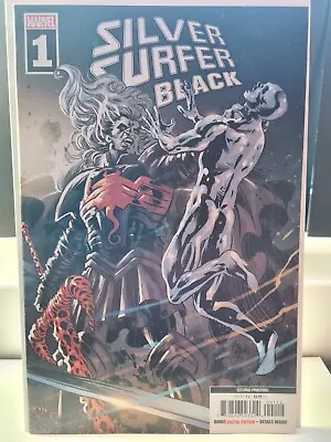 Buy SILVER SURFER BLACK #1 - ( Donny Cates ) - 2nd Print - DEODATO KNULL VARIANT • 18£