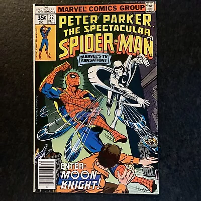 Buy Peter Parker Spectacular Spider-Man #22,  Early Moon Knight Appearance (1978) • 31.53£