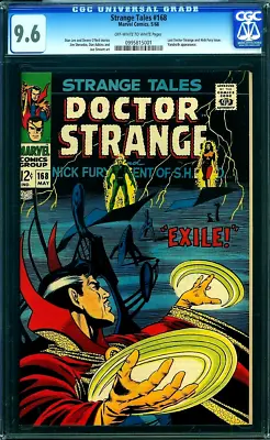 Buy STRANGE TALES #168 CGC 9.6 Rare DR DOCTOR STRANGE NICK FURY Silver MARVEL 1968 • 701.64£