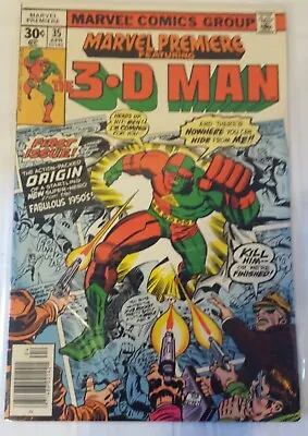 Buy Marvel Comic - Marvel Premiere -  #35 - The 3-D Man - First Issue - April 1977 • 11.83£