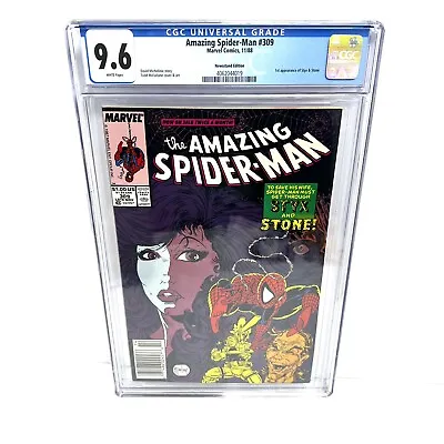 Buy Amazing Spider-man #309 NEWSSTAND CGC 9.6 WP Todd Mcfarlane 1st Styx Stone • 152.66£