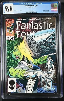 Buy Fantastic Four #284 CGC NM+ 9.6 White Pages John Byrne She-Hulk! Marvel 1985 • 38.36£