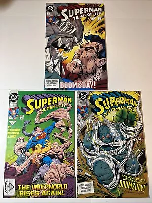 Buy Superman The Man Of Steel #17, 18, 19 - 1st Doomsday 1992 DC Comics NM- • 24.10£