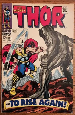 Buy The Mighty Thor #151 Marvel Comics 1968 Thor Vs Destroyer Lee/Kirby - FN+ • 18.17£