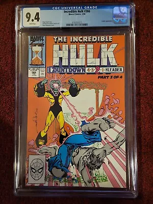 Buy 1990 Incredible Hulk #366 CGC 9.4 NM Marvel Comic Book Graded Leader David AN • 35.98£