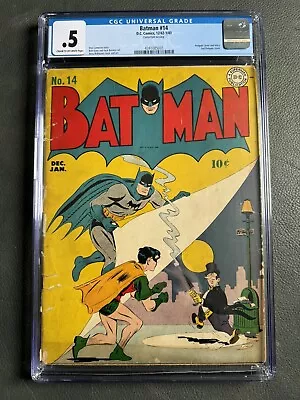 Buy 1942 Batman #14 CGC 0.5 - 2nd Penguin Cover, 1st In Title Golden Age Key 🔑 • 562.44£