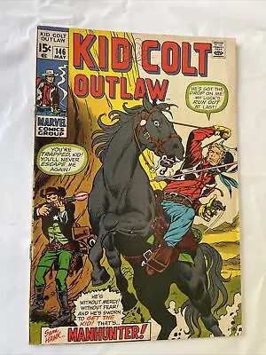 Buy 1970 KID COLT OUTLAW #146 Marvel Western Comic Book-Nice!!! Me7 • 7.12£