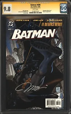 Buy Batman #608 CGC 9.8 NM/MT WP SS Signed Jim Lee 1st Hush Story DC Comics 2002 • 236.39£