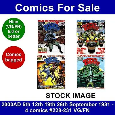 Buy 2000AD 5th 12th 19th 26th September 1981 - 4 Comics #228-231 VG/FN • 34.99£