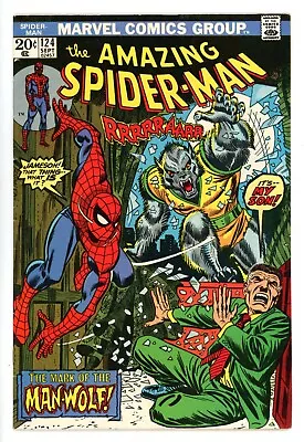 Buy AMAZING SPIDER-MAN #124  Marvel 1973 - 1st Man-Wolf - Romita & Kane Art - FN+ • 98.95£