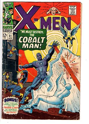 Buy X-men #31 (1967) - Grade 4.5 - 1st Appearance Of Cobalt Man - Iron Man Cameo! • 48.26£