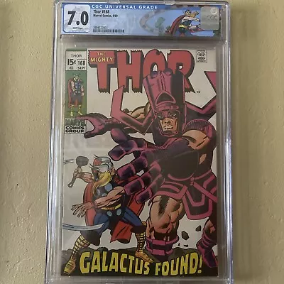 Buy Thor #168 (1969) CGC 7.0 WhitePages - Origin Of Galactus Begins • 138.36£