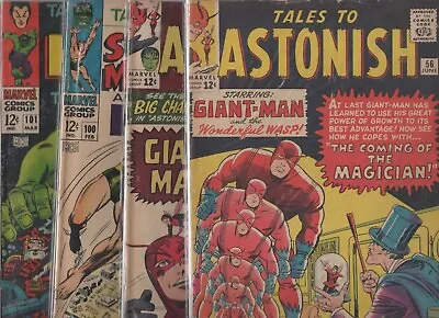 Buy Tales To Astonish #56, #60, #100 & #101 Lot Of 4 (1964-68, Marvel Comics) • 384.28£