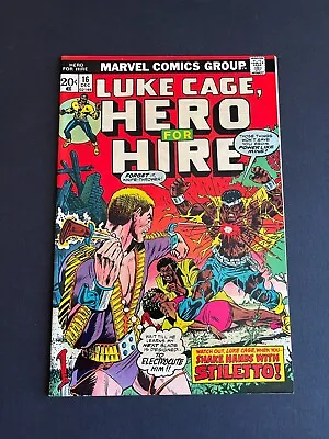 Buy Luke Cage Hero For Hire #16 - 1st Appearance Of Stiletto (Marvel, 1973) VF • 9.31£